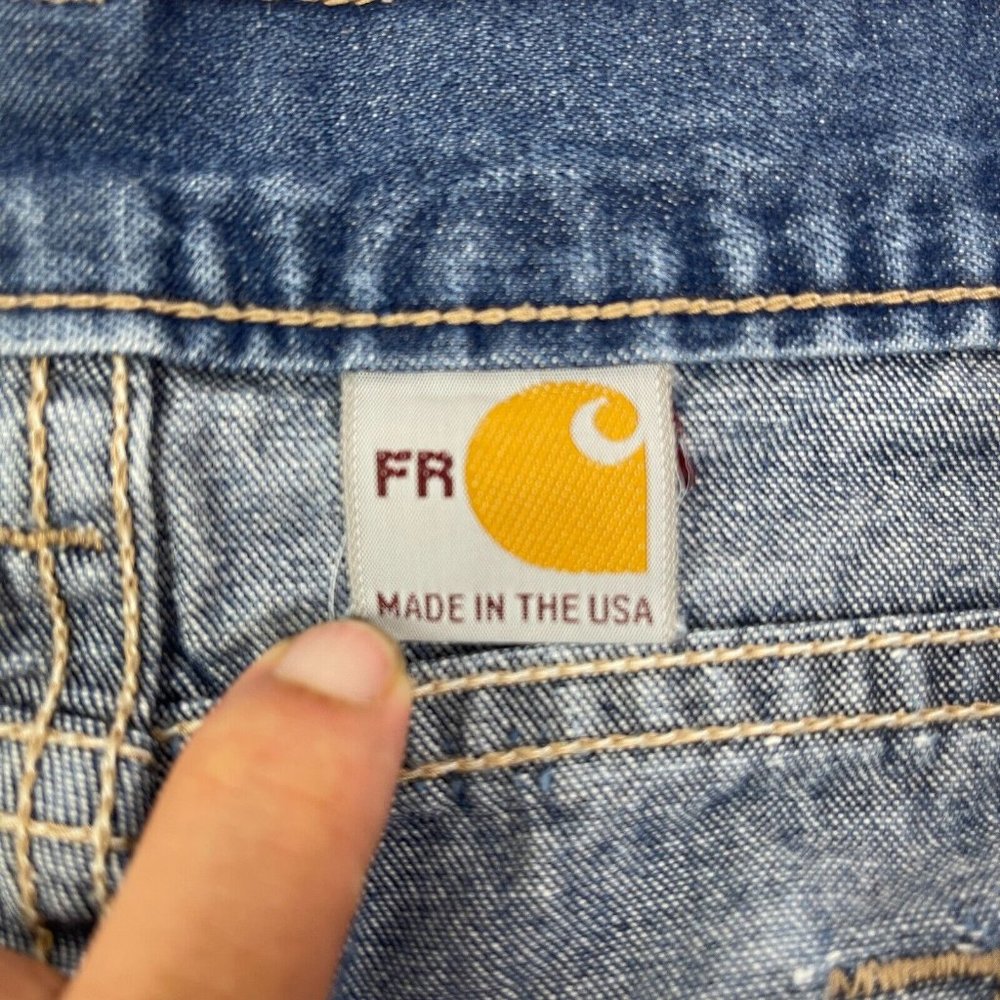 Vintage Carhartt FR Blue Jeans Mens size 38x30 Made in USA - Picture 9 of 11